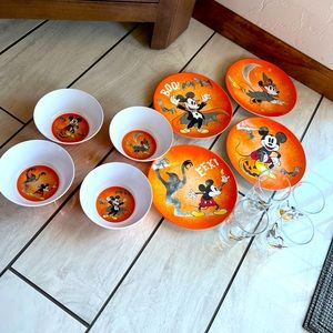 Pottery Barn Mickey Mouse Halloween Plates, Bowls, & Cups